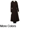 Anne Klein Long Single-breasted Hooded Trench Coat
