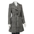 AK Anne Klein Women's Plaid Wool Walker Coat