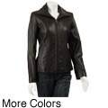 Jones New York Women's Leather Scuba Jacket