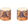 Blue Toile Pillar Style Candles (Set of 2)