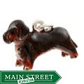 Sterling Silver Enamel Long-haired Dachshund Dog Charm