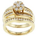 14k Yellow Gold 1 1/10ct TDW Diamond Wedding Rings Set (H, I2)