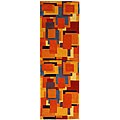 Deco Rust/ Red Wool Rug (2'6 x 8')