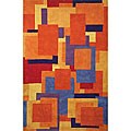 Deco Rust/ Red Wool Rug (8' x 10')