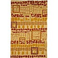 Beige/ Rust Rug (9' x 12')