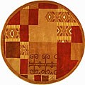 Beige/ Red Zoey Rug (8' Round)