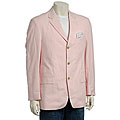 Ibiza Men's Pink Seersucker 3-button Blazer