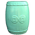 Double Coin Jade Green Ceramic Stool