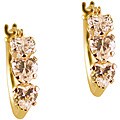 10k Gold Cubic Zirconia Heart-shape Hoop Earrings