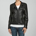 Izod Women's Plus Size Leather Cycle Jacket