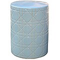 Cane Round Ocean Ceramic Stool