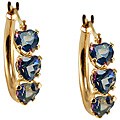 10k Gold Mystic Blue Topaz Heart-shape Hoops