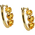 10k Gold Citrine Heart-shape Hoop Earrings