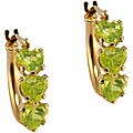 10k Gold Peridot Heart-shaped Hoop Earrings