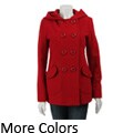 J Lo Women's Hooded Wool Peacoat