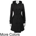 J Lo Women's 3/4-length Hooded Wool Coat