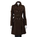 J Lo Women's Double-breasted Wool Blend Trench Coat