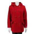 J Lo Women's Plus Size Hooded Wool Peacoat