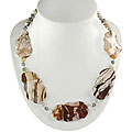 Handmade Silver Flower Jasper/ Agate Necklace (Thailand)
