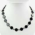 Handmade Black Agate Silver Bead Necklace (Thailand)