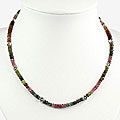 Handmade Tourmaline and Silver Flower Bead Necklace (Thailand)