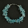 Blue Topaz, Silverand Glass Bead Bracelet (Thailand)