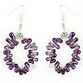 Silver Amethyst Dangle Earrings (Thailand)
