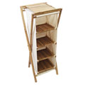 Bamboo 5-tier Canvas Bathroom Rack