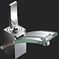 Brushed Nickel Bathroom Waterfall Faucet