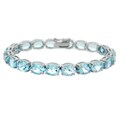 Sterling Silver 44ct TGW Blue Topaz Bracelet