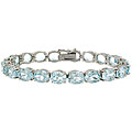 Sterling Silver 44ct TGW Blue Topaz Bracelet