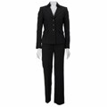 Tahari ASL Women's Black Shadow Stripe Pant Suit