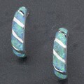 Sterling Silver Opal Spiral Pattern Earrings (Thailand)
