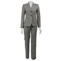 Tahari ASL Women's Black/ White Herringbone 2-button Pant Suit