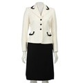 Tahari ASL Women's Ruffle Trim Skirt Suit