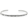 Sterling Silver Footprints Inspirational Bangle