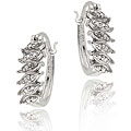 Sterling Silver Diamond Accent Hoop Earrings