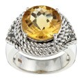 Sterling Silver Citrine and White Topaz Ring (Size 7)