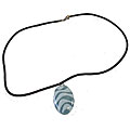 Fused Glass Ice Zebra Stripes Oval Pendant (Chile)