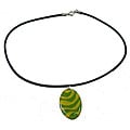 Fused Glass Citrus Stripes Oval Pendant (Chile)