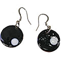 Round Enamel on Copper 'Eight Ball' Earrings (Chile)