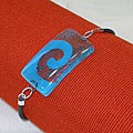 Glass Blue Wave Rectangular Bracelet (Chile)