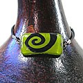 Glass Green and Black Swirl Rectangular Bracelet (Chile)