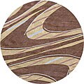 Brown/ Blue Area Rug (7'10 Round)