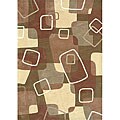 Olive/ Brown Area Rug (5' x 7'6)