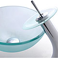Kraus 14-inch Frosted Glass Vessel Sink and Waterfall Faucet Chrome