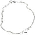 Sterling Silver 9-inch Heart Anklet