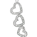 14k White Gold 1/10ct TDW Diamond Triple Heart Necklace