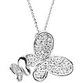 14k White Gold Diamond 1/6ct TDW Butterfly Necklace