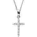 14k Gold 1/10ct TDW Diamond Cross Necklace